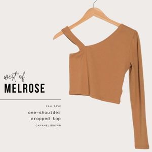 ✧ NWT ✧ MELROSE + MARKET ⌇ ONE-SHOULDER CROP TOP